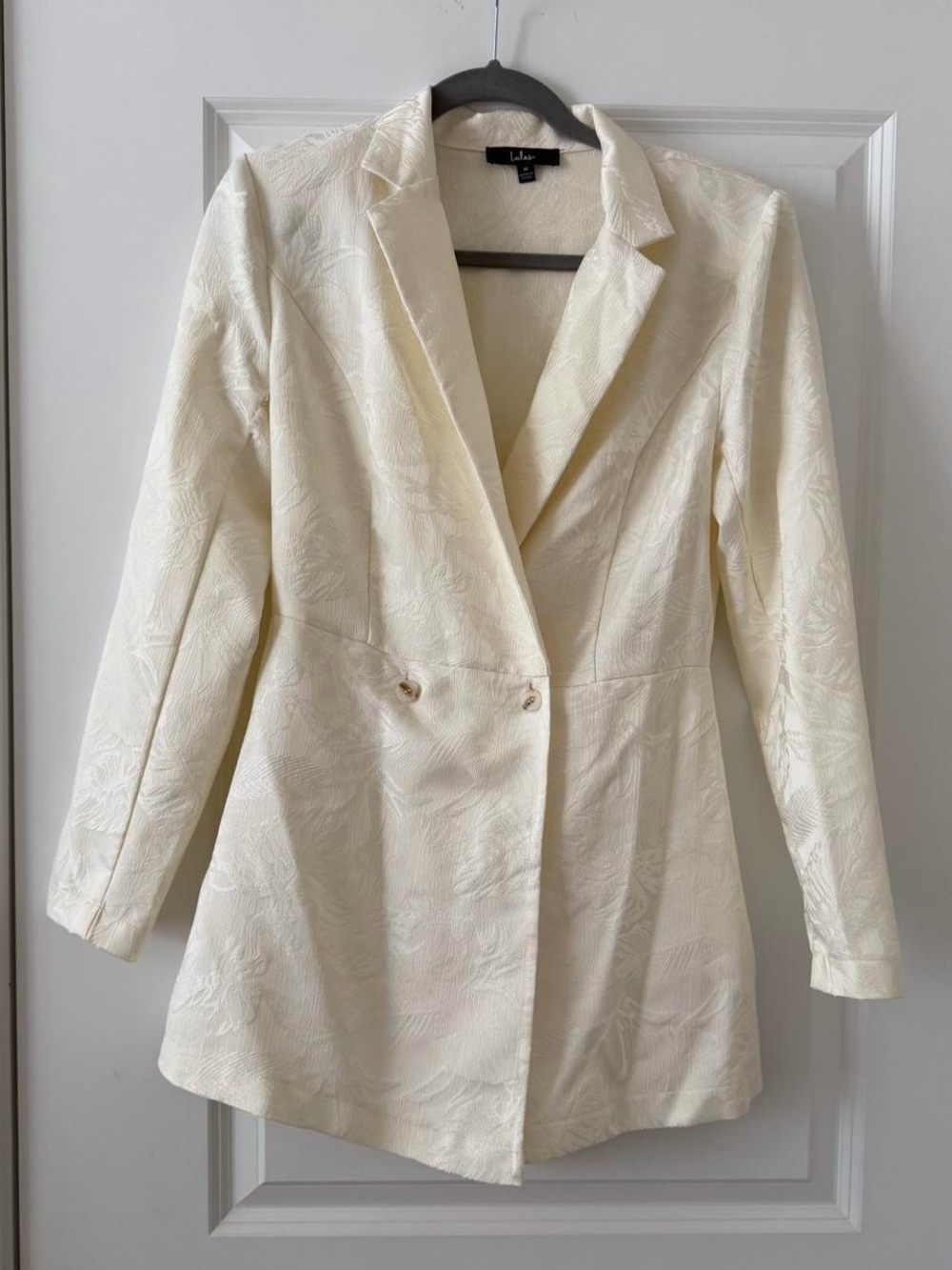 Textured Double-Breasted Blazer Romper - Picture 3 of 4